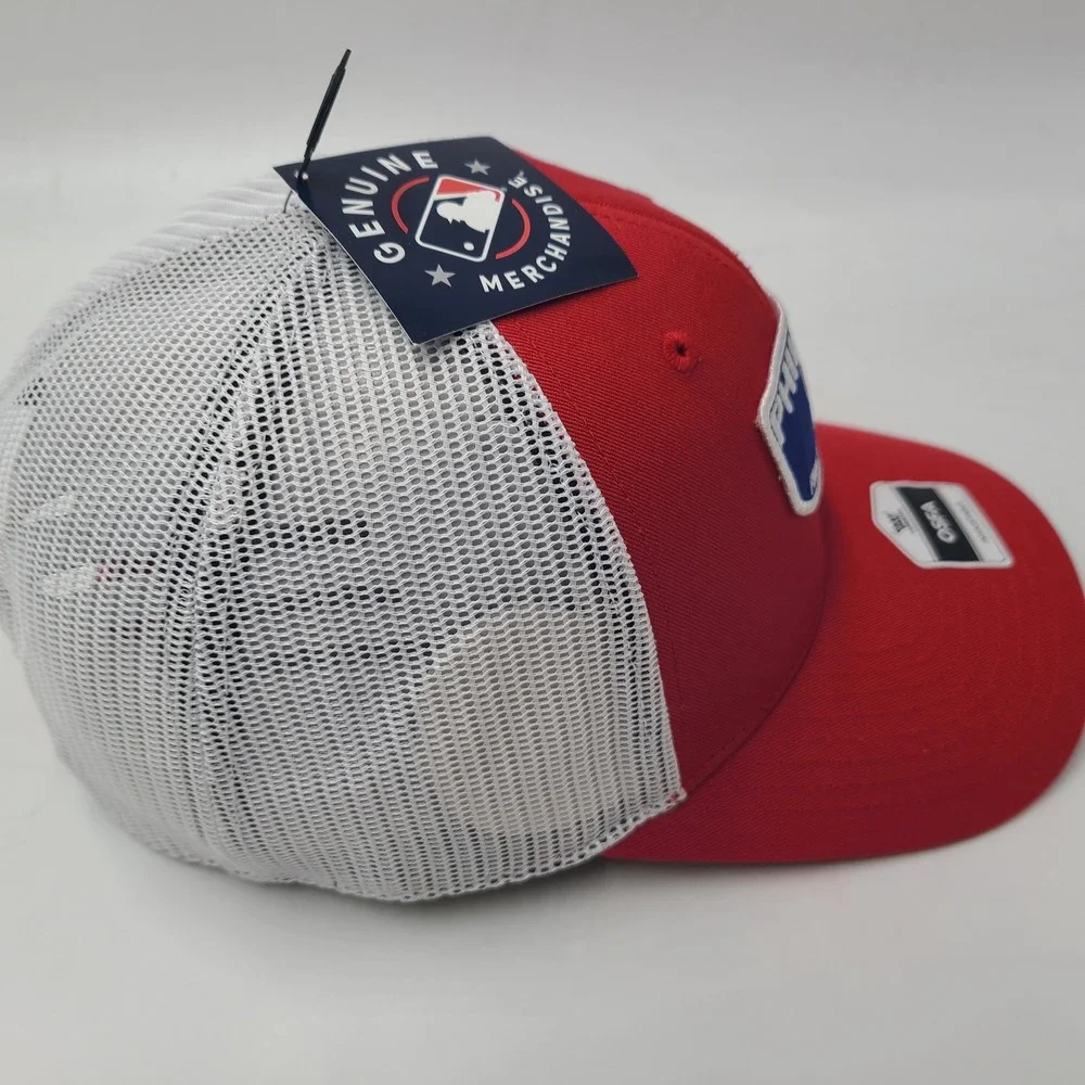 Philadelphia Phillies Hat Snapback Trucker Mesh Fan Favorite Red White MLB Men